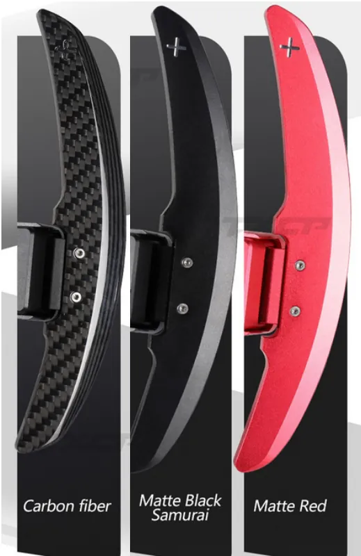 Shift paddles en fibra de carbono, negro mate y rojo mate